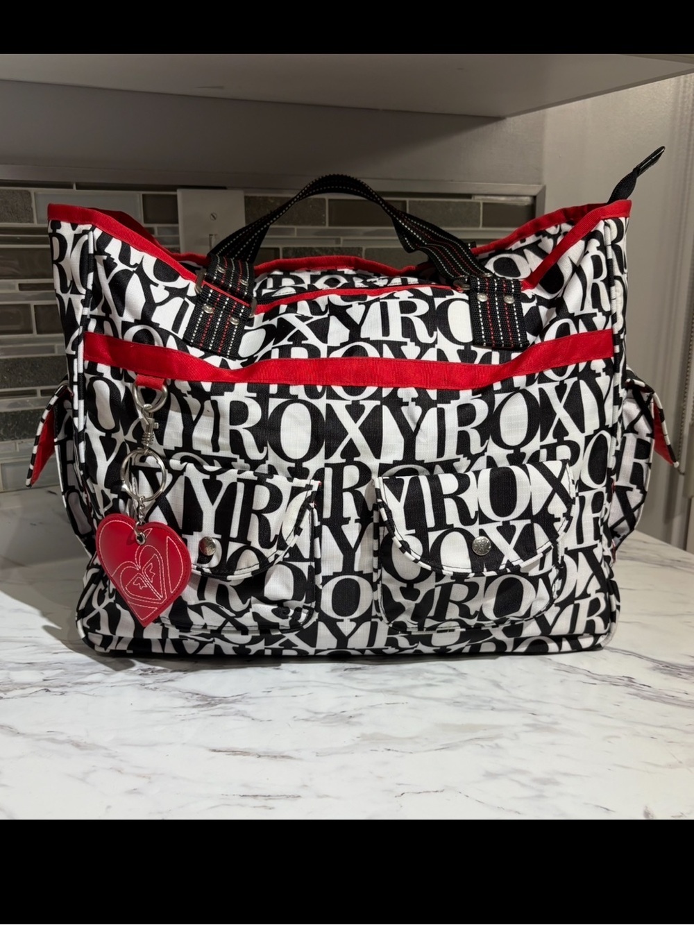 Roxy travel luggage tote bag Y2K